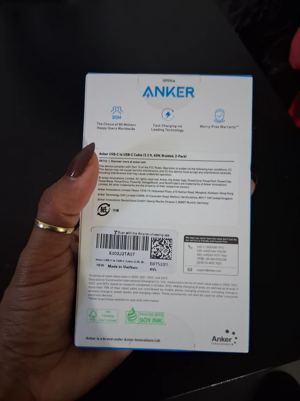 Anker Portable Charger Power Bank - White & Blue